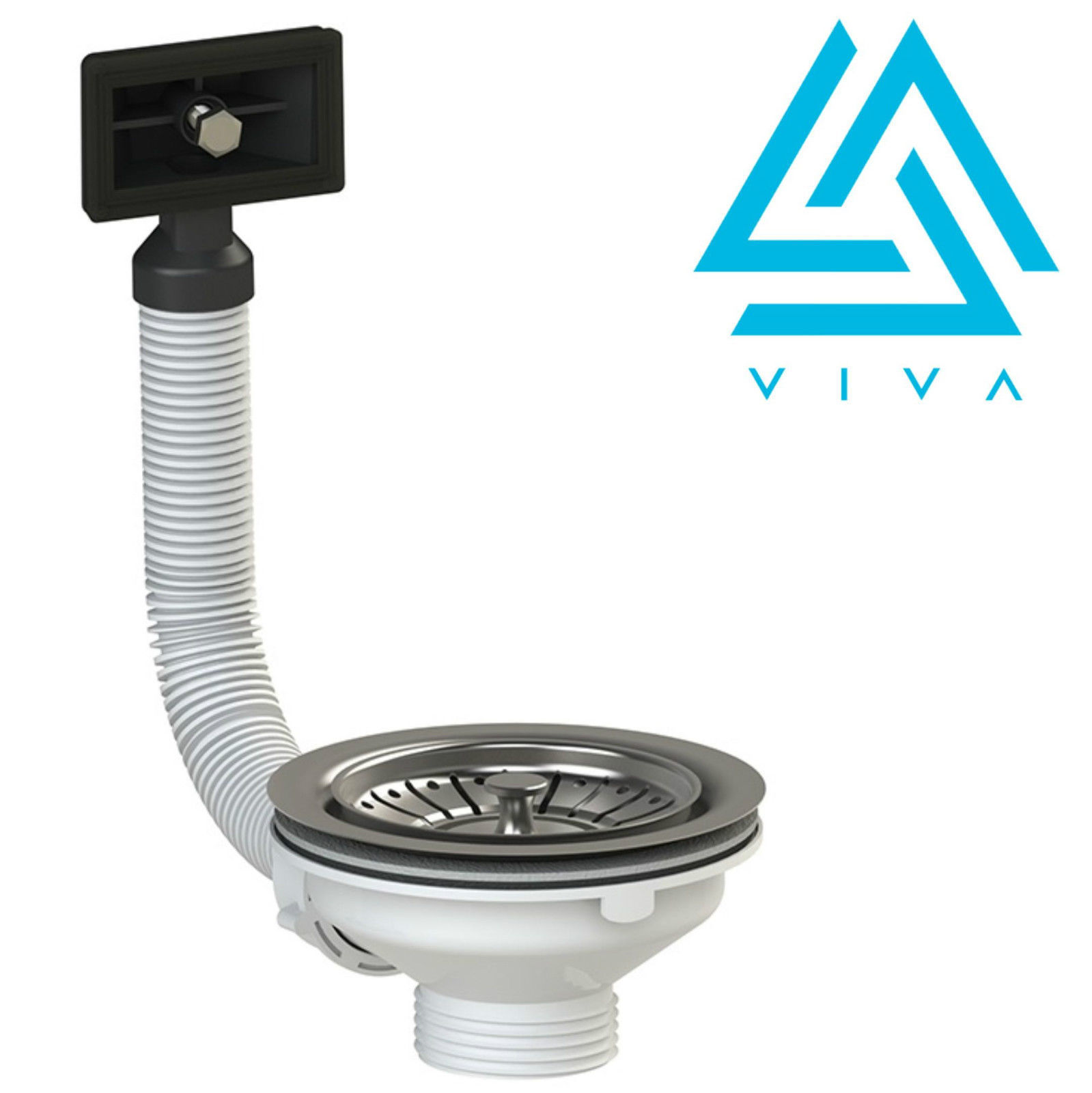 Taps2Traps S/S Basket Strainer Waste & Plug With Square Overflow Taps