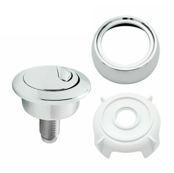 Siamp Optima 50 Toilet Push Button Dual Flush Water Saving Chrome Effect Wickes - Image 3