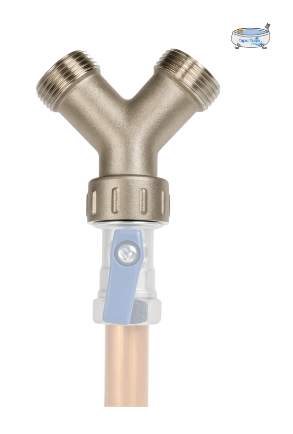 Solid Brass Nickel Plated Washing Machine / Appliance  Y Piece Splitter Connector - Image 5