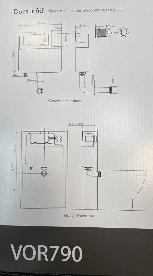 Tavistock Vortex Front & Top Access Concealed Dual Flush WC Toilet Cistern VOR790 - Image 5
