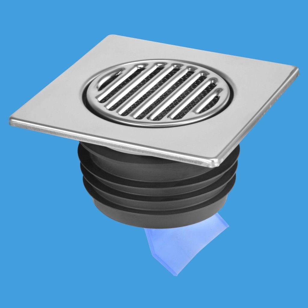 McAlpine150mm Stainless Steel Tile With NonReturn Valve Push Fit