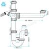 Kitchen Sink 1.5 Bowl Waste Trap Kit + Appliance Discharge Connector WTBNH01 - Image 2