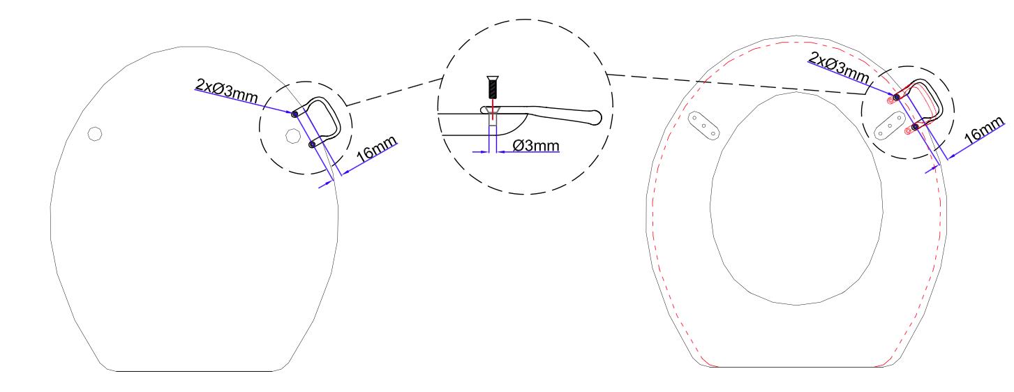 BURLINGTON SET OF 2 CHROME TRADITIONAL TOILET SEAT HANDLES ONLY