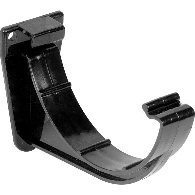 PACK OF 5 X 112mm Half Round Gutter Running Outlets In Black Aquaflow BS4576