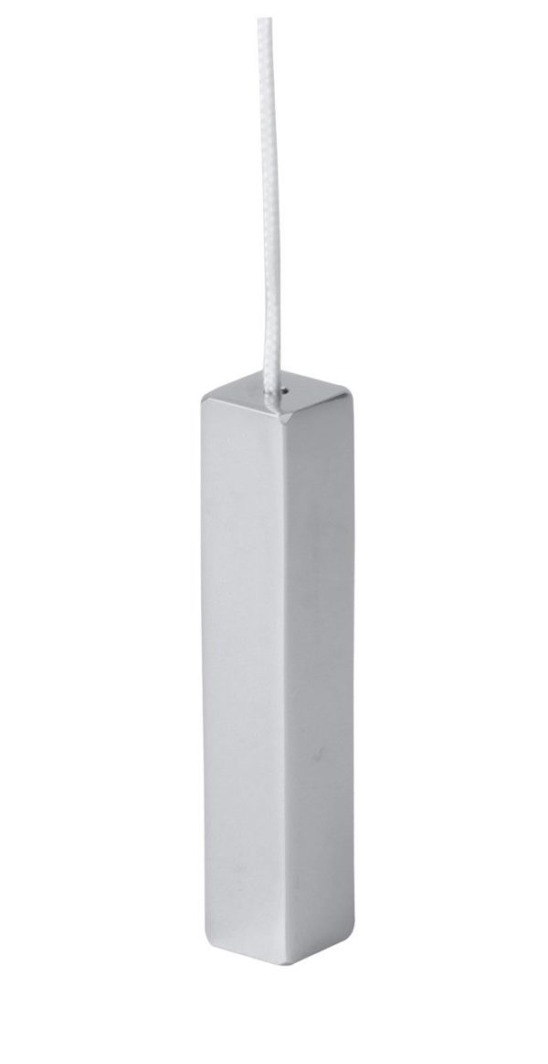Designer Chrome Square Decorative Bathroom Light Pull With Cord - Image 2