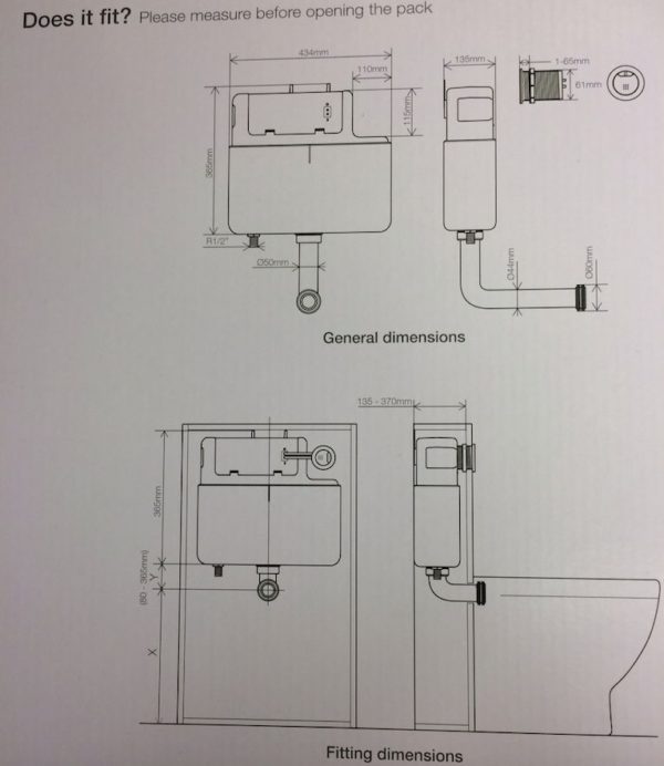 Tavistock Vortex Front & Top Access Concealed Dual Flush WC Toilet Cistern VOR790 - Image 2