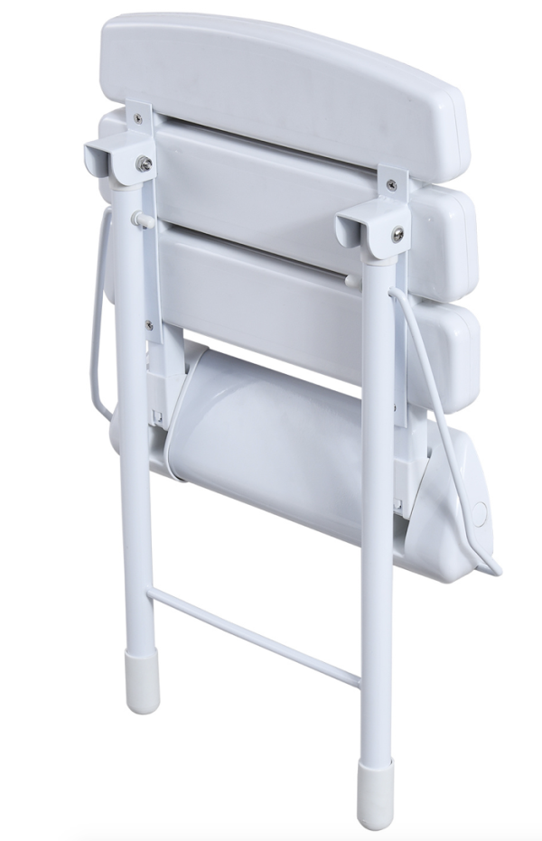 Wall Mounted Folding Shower Seat with Collapsible Legs in White (Max. 180kgs) - Image 2