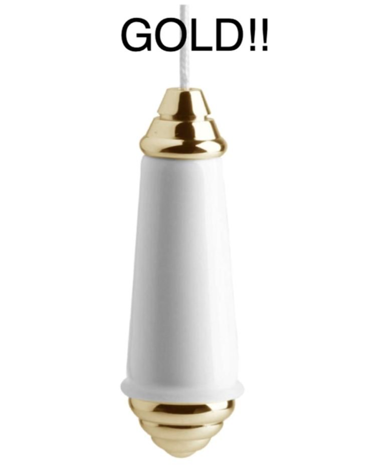 Traditional Ceramic & Gold Decorative Bathroom Light Pull LP-GOLD ...