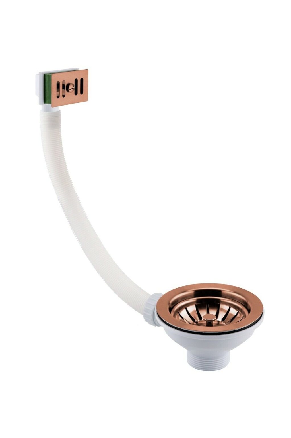 90mm Copper Kitchen Sink Strainer Waste Sq/Rectangular Metal Overflow