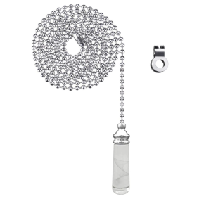 Traditional Crystal Swirl Clear Bathroom Light Pull With 1.2m Extra Long Chain