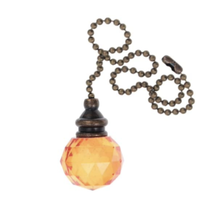 Taps2Traps® Traditional Antique Style Orange Crystal Decorative Bathroom Light Switch Pull Chain