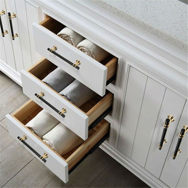 Black & Gold Kitchen Cabinet Cupboard Door Drawer Bar Handle 320mm - Image 2