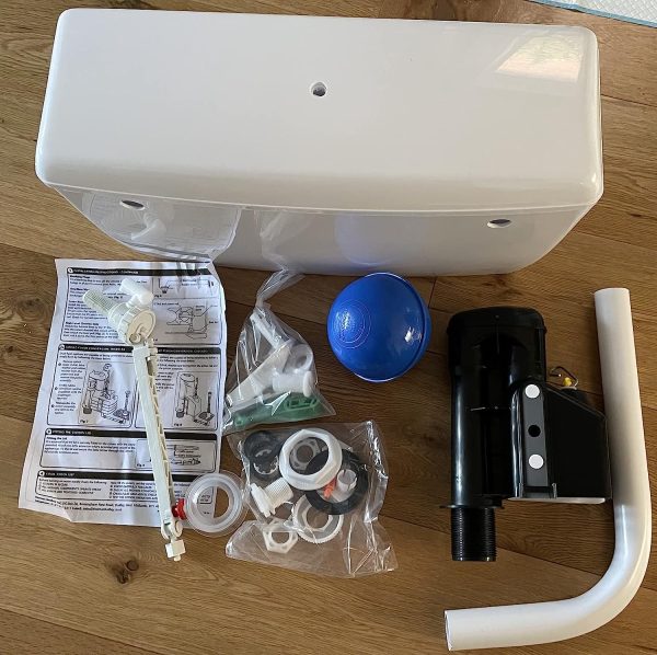 Taps2Traps® High Quality Exposed Wall Mounted Lever Toilet Low Level Flushing Cistern - Side Entry - Image 3