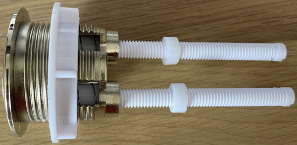 Taps2Traps® Brushed Brass Universal Toilet Dual Flush Button Fit 38mm Cistern Hole - Image 3