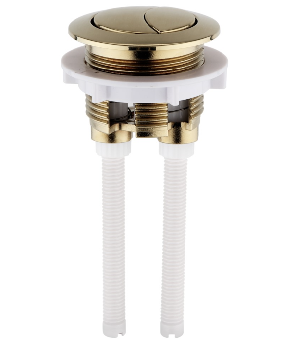 Taps2Traps® Brushed Brass Universal Toilet Dual Flush Button Fit 38mm Cistern Hole - Image 2