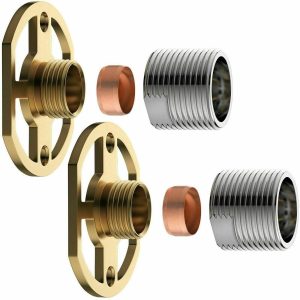 Taps2Traps® Easy Fit Kit for Bar Shower Valves – Pair of Brass Wall Fixing Brackets for Fast Simple Fitting …