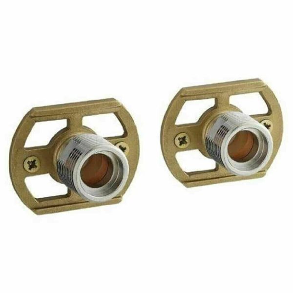 Taps2Traps® Easy Fit Kit for Bar Shower Valves - Pair of Brass Wall Fixing Brackets for Fast Simple Fitting … - Image 2