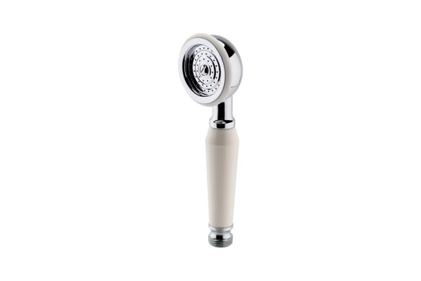 Traditional Shower Handset White & Chrome Bathroom Hand Held Or Fits Cradle - Image 5