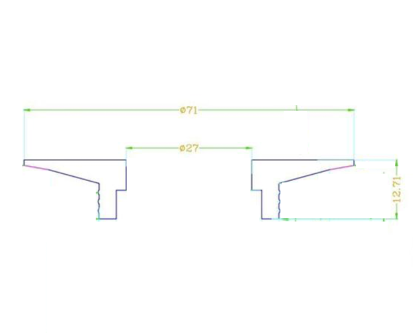 technical drawing of SV01967 rubber seal