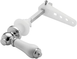 Deva Ceramic Victorian Traditional Style White and Chrome Plated Toilet Cistern Flush Lever Handle  C/P