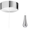 Chrome Bathroom ceiling light pull cord switch 2 way 6A White cord & Modern Chrome Teardrop Pendant