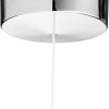 Chrome Bathroom ceiling light pull cord switch 2 way 6A White cord & Modern Chrome Teardrop Pendant - Image 3