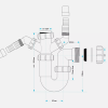 Twin Dual Double Appliance U Bend Waste Sink Trap Washing Machine Dish Washer - Image 2