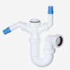 Twin Dual Double Appliance U Bend Waste Sink Trap Washing Machine Dish Washer