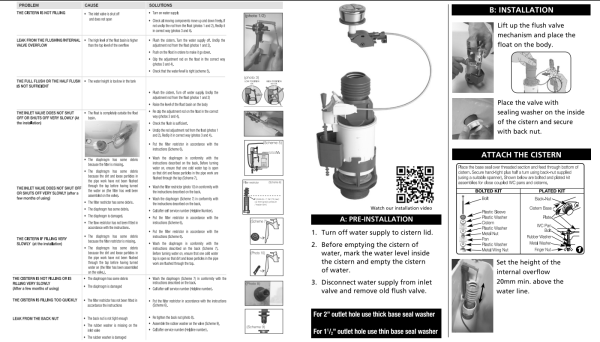 Wirquin Jollyflush Cable Dual Flush Valve – WRAS Approved | 1.5" & 2" Outlet | Chrome Button - Image 2