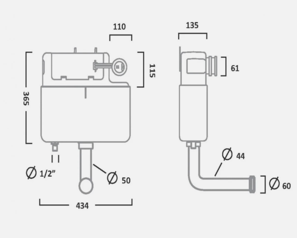 Tavistock Vortex / Roper Rhodes Front Top Access Cistern + Matt Black D/F Button - Image 3