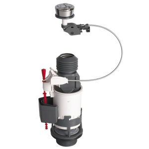 Wirquin Jollyflush Cable Dual Flush Valve – WRAS Approved | 1.5″ & 2″ Outlet | Chrome Button