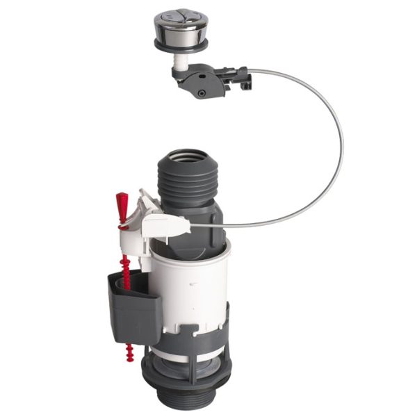 Wirquin Jollyflush Cable Dual Flush Valve – WRAS Approved | 1.5" & 2" Outlet | Chrome Button