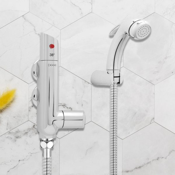 Deva Bidet Thermostatic Douche Kit Shattaf and Handset Finished in Chrome - Image 3