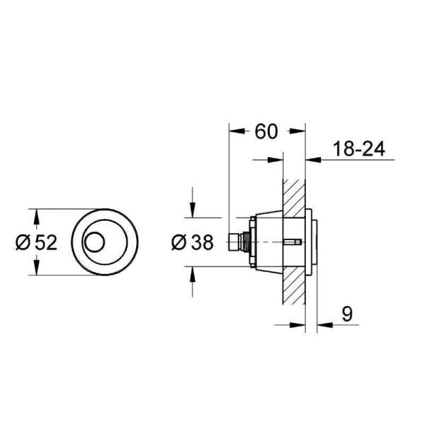GROHE Round Dual Flush Push Button Actuation 50mm Chrome 39056000 - Image 4
