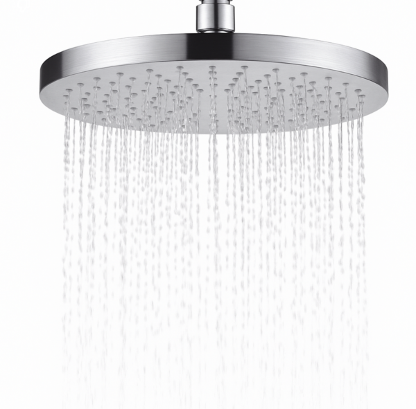 Luxury Round 200mm Overhead Rain Shower Head Anti-Limescale Swivel Joint + Arm - Image 2