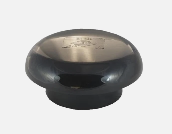 110mm 4" Solvent Soil Pipe Mushroom Vent Cowl - Black UPVC