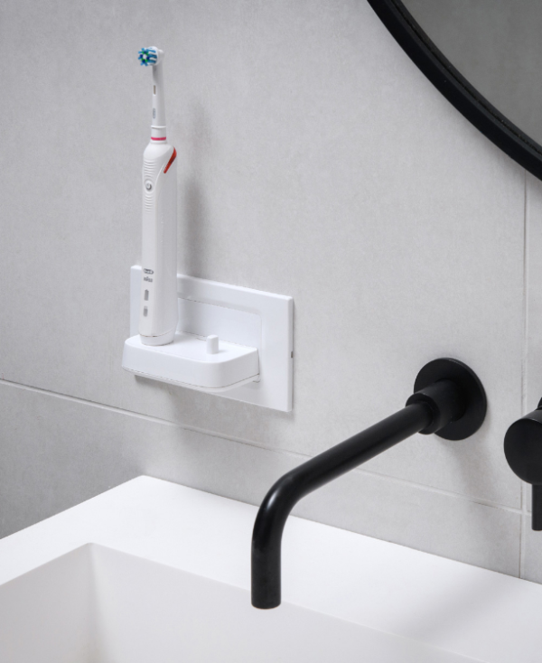 ProofVision In Wall Toothbrush Charger Range - Dual Toothbrush Charger + Brushed Brass Finish - Image 2