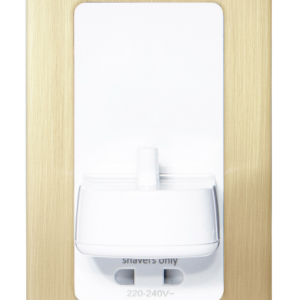 ProofVision In Wall Toothbrush Charger Range – Combined Toothbrush Charger & Shaver Socket + Brushed Brass Finish