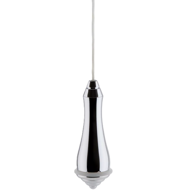 Chrome Bathroom ceiling light pull cord switch 2 way 6A White cord & Modern Chrome Luxury Pendant - Image 4