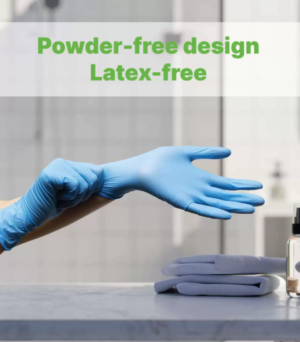 Box of 200 Nitrile Disposable Gloves Blue Latex & Powder-Free Medical Grade, Universal, DIY - Available in Medium/Large size. - Image 4