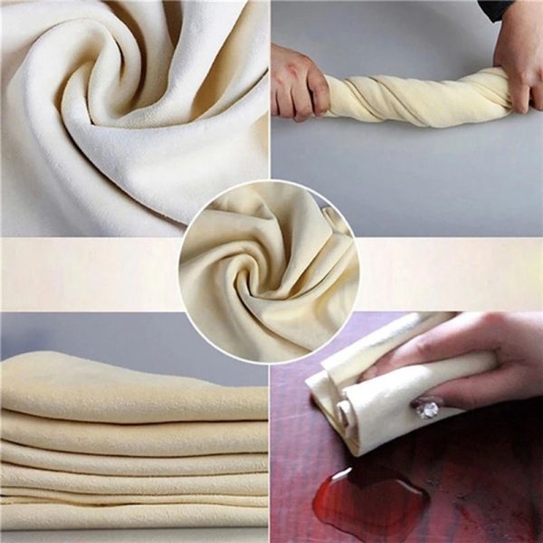 Genuine Large Chamois (Shammy) Leather Car Drying Towel Absorbent Washing Cleaning - 30cm x 20cm - Image 5