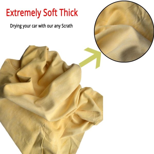 Genuine Large Chamois (Shammy) Leather Car Drying Towel Absorbent Washing Cleaning - 30cm x 20cm - Image 2