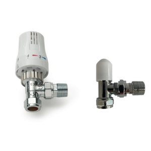Share Thermostatic Radiator Valve 15mm x 1/2″Twin Pack TRV & Lock-shield Style Angled