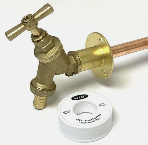 Professional THROUGH WALL Outside Garden Tap kit With Check Valve Water Regs - Image 3