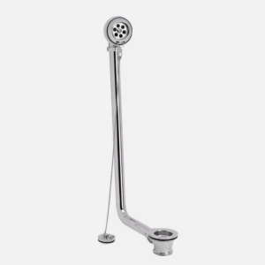 Traditional Exposed Bath Waste with Plug & Chain | Chrome Overflow Set for Freestanding Baths