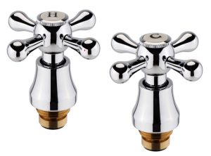 VICTORIAN STYLE CROSS HEADS REPLACEMENT BASIN SINK TAP CONVERSION KIT C/P 1/2"