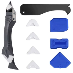 10-in-1 Caulking Tools Set Scraper Silicone Sealant Mould Remover & Finishing Kit