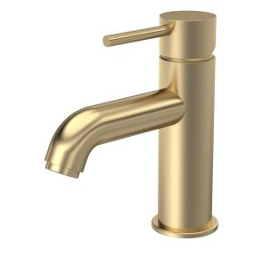 Elvara Mono Basin Mixer Tap Single Lever + Clicker Waste – Brushed Brass PSTB805
