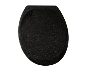 Black Glitter Design Toilet Seat – Soft Close, Durable Gloss Finish, Easy Clean Quick Release Hinges, Stylish Bathroom