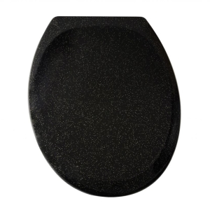 Black Glitter Design Toilet Seat – Soft Close, Durable Gloss Finish, Easy Clean Quick Release Hinges, Stylish Bathroom